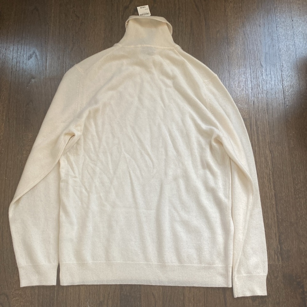 Club Room Luxury Ivory Cashmere Sweater - Picture 7 of 8